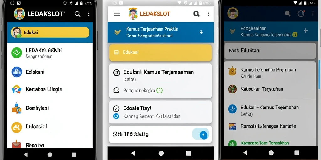 Antarmuka LEDAKSLOT yang intuitif dan fungsi Kamus Terjemahan yang efektif.