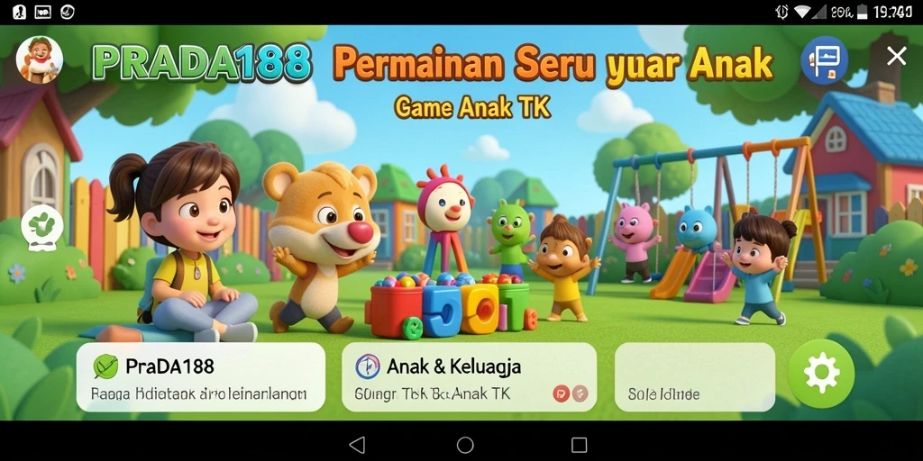 Antarmuka ramah anak dengan pilihan permainan edukatif yang beragam.