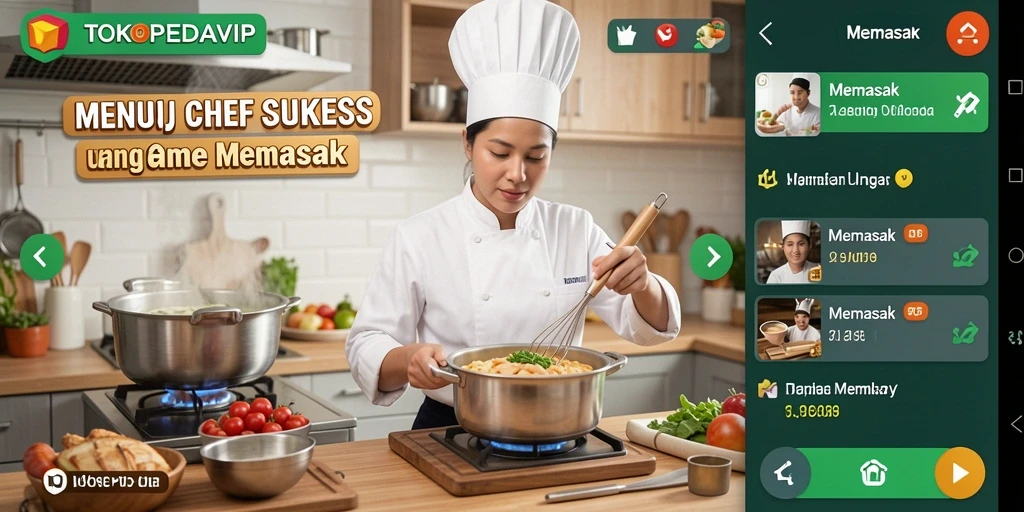 Antarmuka game Memasak yang menarik dan mudah digunakan.